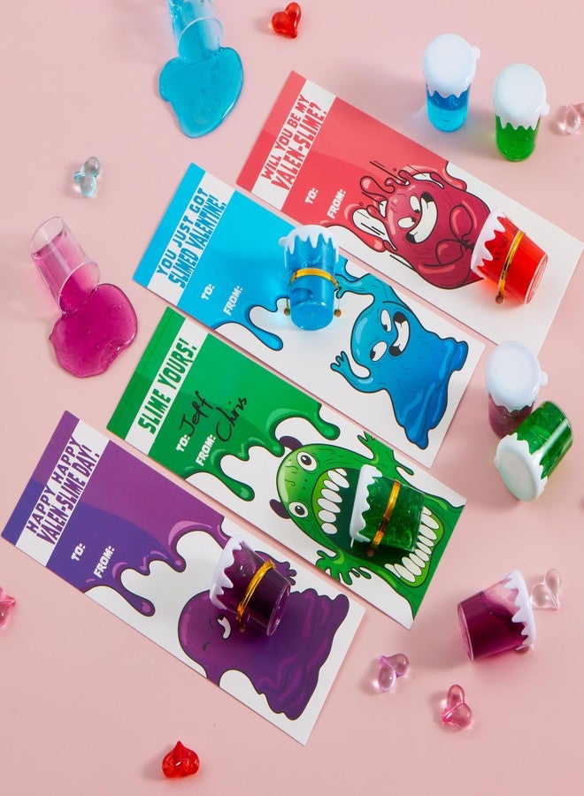 JOYIN 28 PCS Valentines Day Gifts Cards for Kids with Slime Stress Relief Fidget Toy for Classroom Exchange Cards Prize and Valentine's Party Favor - Image 3