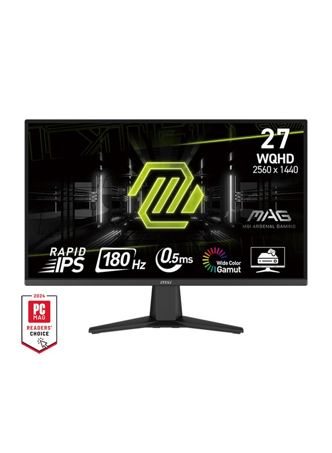MSI MAG 275QF 27" 2K Flat Gaming Monitor, 2560x1440 (WQHD), Rapid IPS, 0.5ms Response Time, 180Hz Refresh Rate, Anti-glare, HDR Ready, Adaptive-Sync, 2*HDMI, 1*DP Port, Tilt Adjustable Black  - Image 1