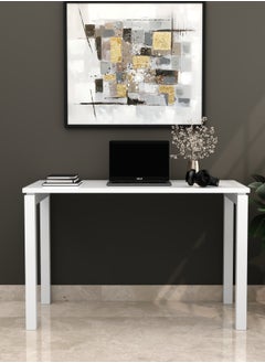 RIGID Steel Computer Desk with Wooden Top White 200x245x50cm  - Image 5