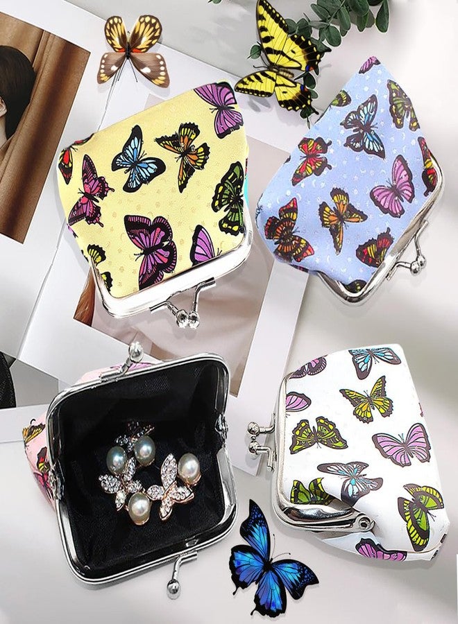 Oyachic 4PCS Butterfly Coin Purse,Leather Change Purse,Small Wallet with Clasp,Small Coin Pouch for Women - Image 3