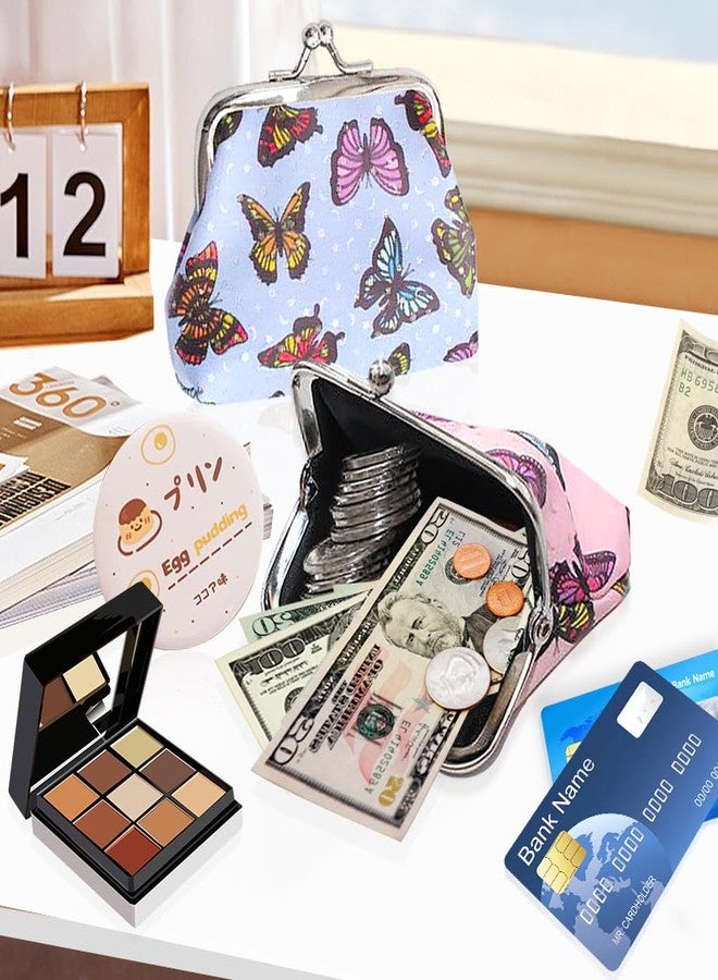 Oyachic 4PCS Butterfly Coin Purse,Leather Change Purse,Small Wallet with Clasp,Small Coin Pouch for Women - Image 2