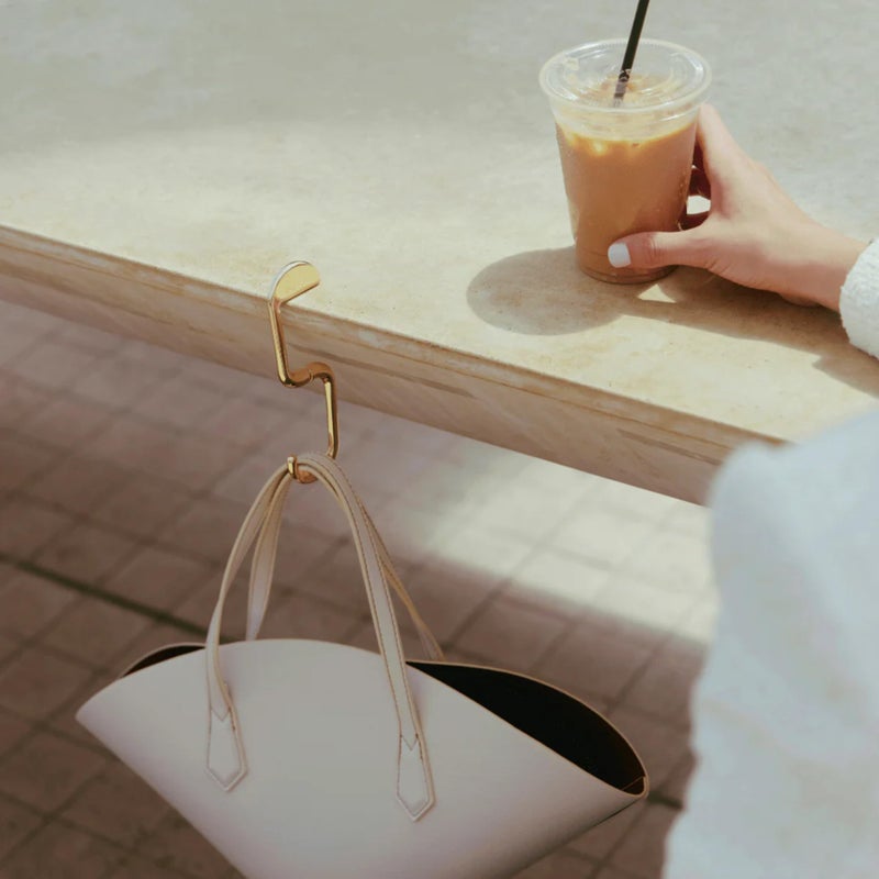 KLIPSTA FLIP Bag Hook - Newly Redesigned. Portable Purse Hanger for Table with Magnetic Closure - Now Holds up to 50 lbs (Gold) - Image 4