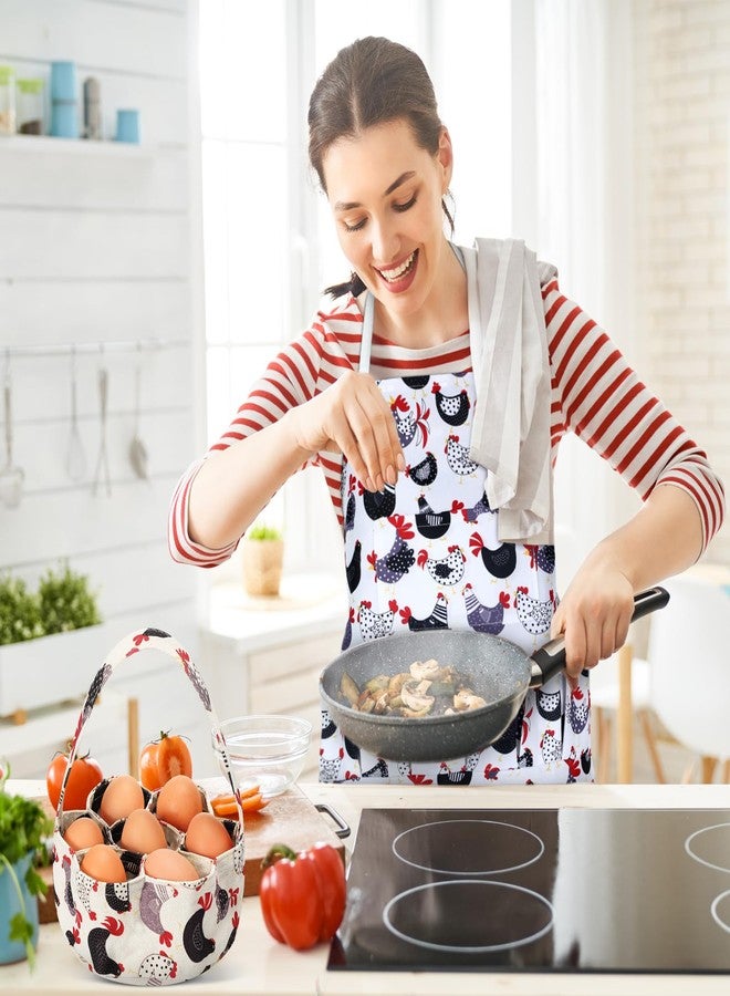 Cutecrop 2 Pcs Egg Collecting Apron with 15 Pockets Gathering Basket with 7 Pouches Fresh Chicken Duck Goose Egg Collecting for Housewife Farmhouse Kitchen Parent Child Activities(Vivid Style) - Image 4