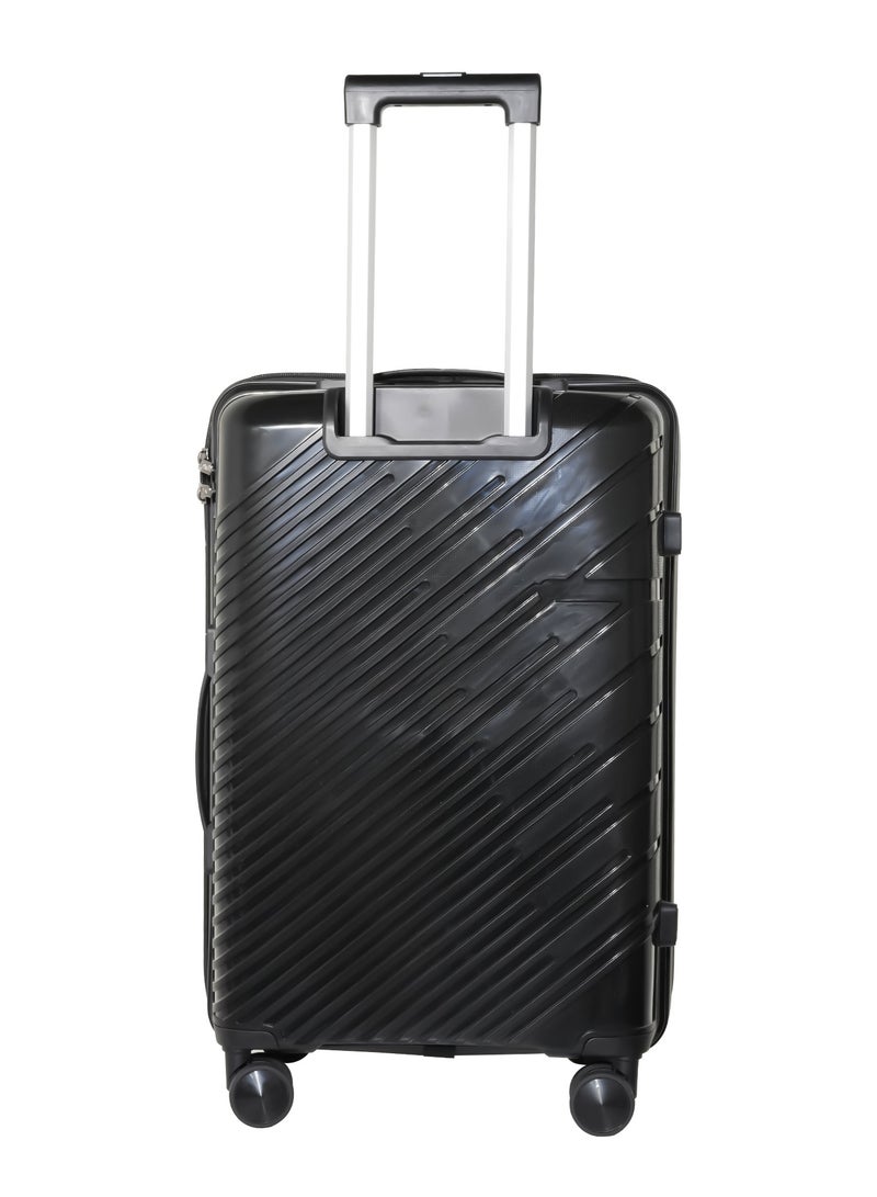 KTMC Polypropylene Luggage 20" Carry-On & 24" Check-in Suitcases, H-8882 Black - Image 3
