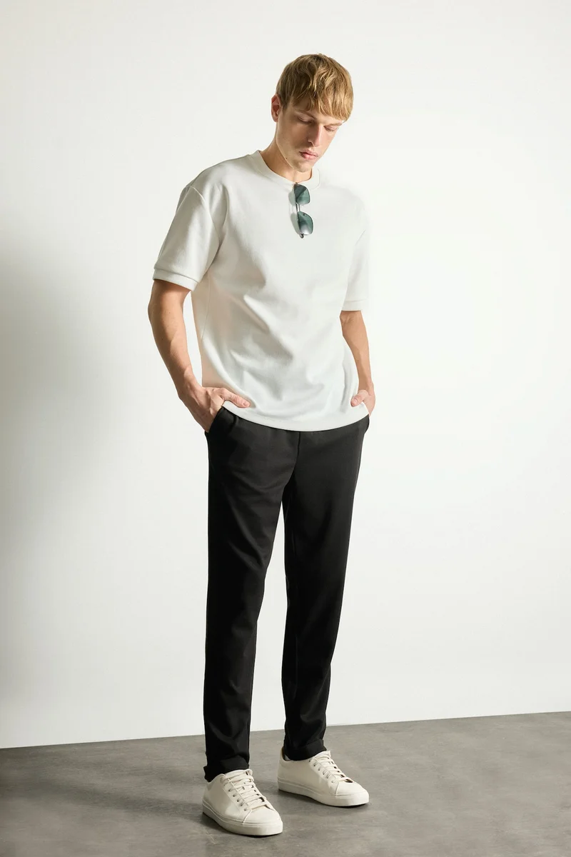 Defacto  Tailored Fit Double Hem Trousers for Men | Best Price UAE