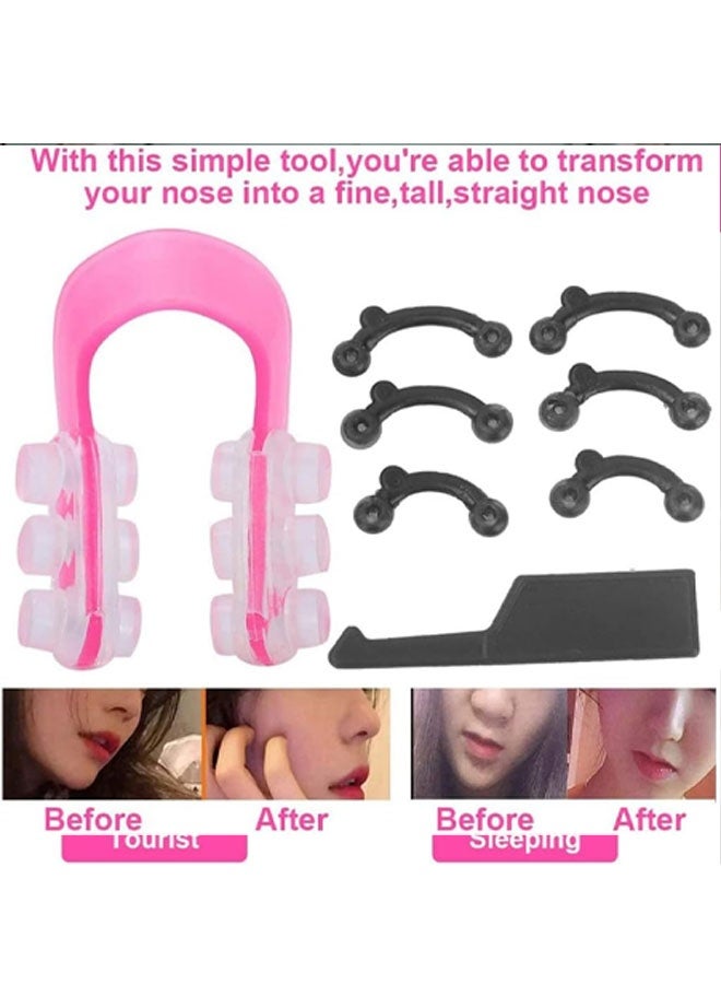 A Set of Black and Pink Nose Up  Lifting Shaping Clip Invisible Shaper Tool,Straightening Beauty Massage Tool Bridge Straightening for Nose Uplifting Crooked Women Men Bridge Wide Lifter Men's - Image 3