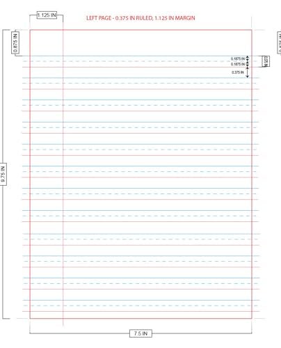 School Smart Skip-A-Line Composition Books - Grade 3, 50 sheets, Red - Image 3