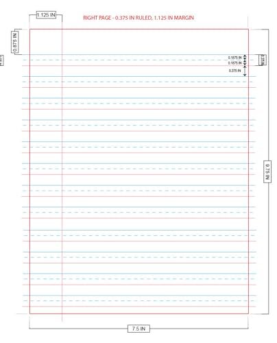 School Smart Skip-A-Line Composition Books - Grade 3, 50 sheets, Red - Image 4