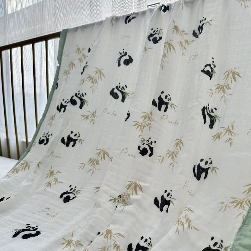 Summer Bamboo Fiber Four-Layer Gauze Blanket Children'S Air Conditioning Blanket Adult Student Bamboo Cotton Bed Sheet Cold Feeling Blanket Kindergarten - Image 1