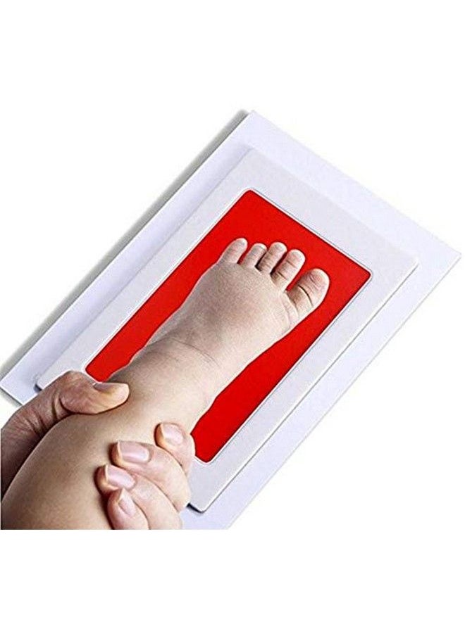 Grab Classy Safe Inkless Baby Handprint And Baby Footprint Ink Pad With Imprint Cards 100% Nontoxic & Mess Free Safe For Newborn Baby And Toddlers (Red 06 Months)  - Image 4