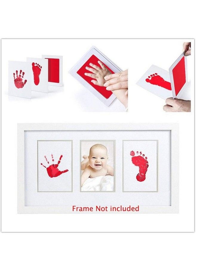 Grab Classy Safe Inkless Baby Handprint And Baby Footprint Ink Pad With Imprint Cards 100% Nontoxic & Mess Free Safe For Newborn Baby And Toddlers (Red 06 Months)  - Image 3