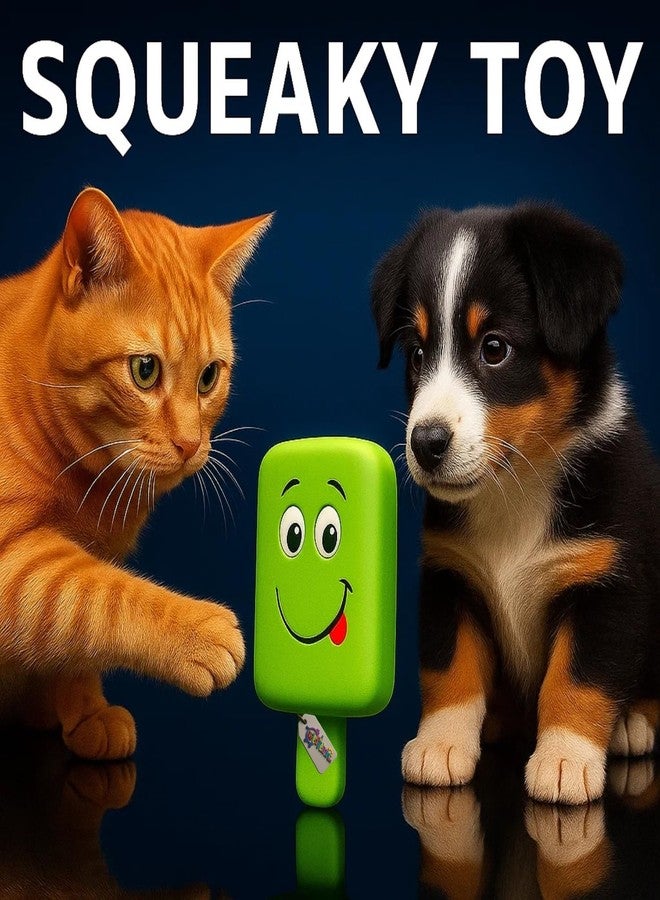 ويستيرن إرا لعبة صرير على شكل آيس كريم مبتسم للكلاب من العصر الغربي | لعبة مضغ متينة من مطاط اللاتكس | تصميم لطيف على شكل عصا مصاصة مع ابتسامة كرتونية | لعبة ضغط ناعمة للكلاب الصغيرة والمتوسطة الحجم | آمنة وغير سامة (النوع 4) - Image 2