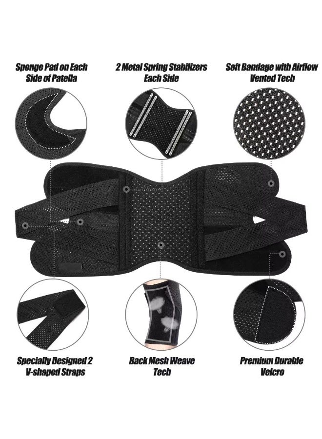 Soofam Professional Knee Brace for Knee Pain, Compression Knee Support with Mesh Weave Tech, Knee Wrap with Ultra-Soft Bandage for Running, Workout, Hiking, All Sports XXL - Image 5