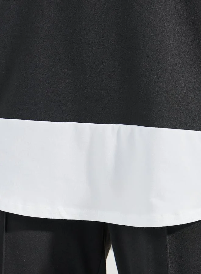 Styli Oversized Layered T-Shirt & Pintuck Detail Joggers Co-Ords