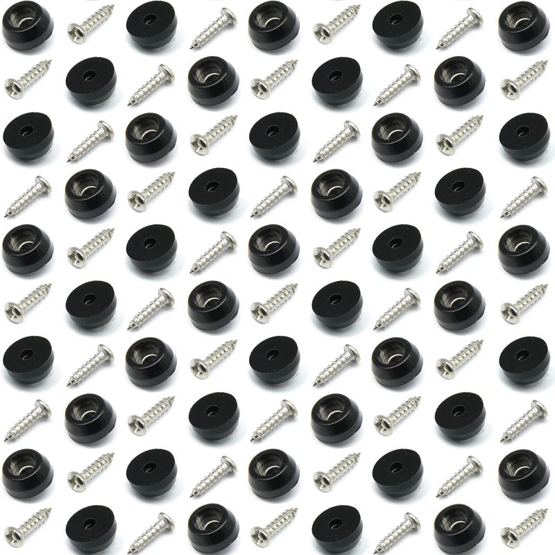 Otrestodyl Cutting Board Feet with Stainless Screws Black Round Non Slip Rubber Feet for Cutting Board Furnitrue  Electronics 100 Pack
