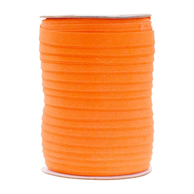 Mandala Crafts 55 Yards 1/2 Inch Orange Double Fold Bias Tape for Sewing - Bias Binding Tape for Quilting Binding, Hemming, Seam, and Fabric Piping