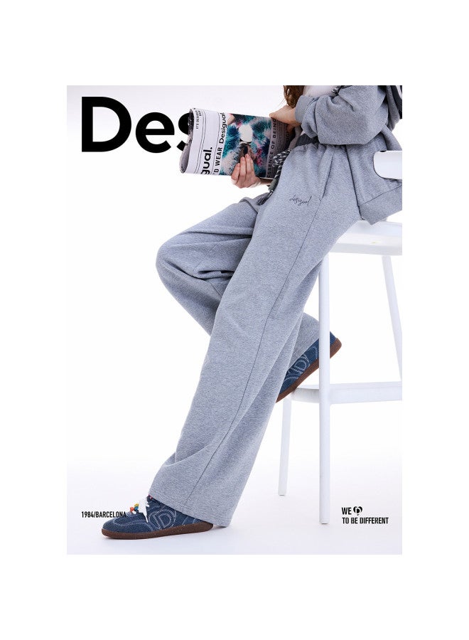 DESIGUAL 25 مجموعة جديدة لخريف/شتاء بنطلون نسائي كاجوال مزين بخطوط ملونة وحزام مزدوج - Image 5