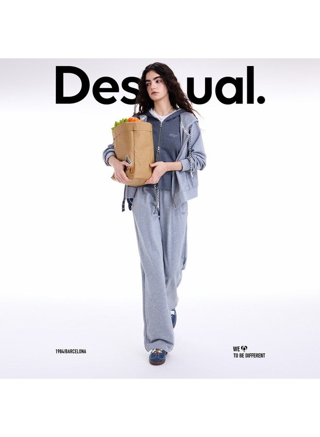 DESIGUAL 25 مجموعة جديدة لخريف/شتاء بنطلون نسائي كاجوال مزين بخطوط ملونة وحزام مزدوج - Image 3