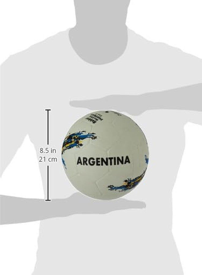 vickytransform Vicky Transform Argentina Football Rubber Moulded Stitched Butyl Bladders Soccer Ball for Seniors Beginners Recreational Training Matches - White, (Needle Included) - Image 4