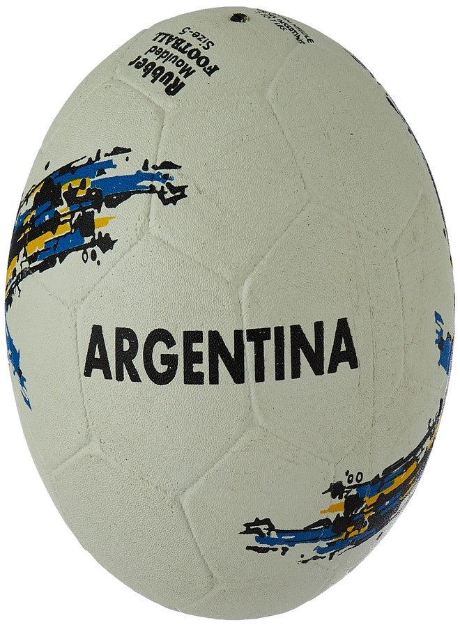vickytransform Vicky Transform Argentina Football Rubber Moulded Stitched Butyl Bladders Soccer Ball for Seniors Beginners Recreational Training Matches - White, (Needle Included) - Image 3