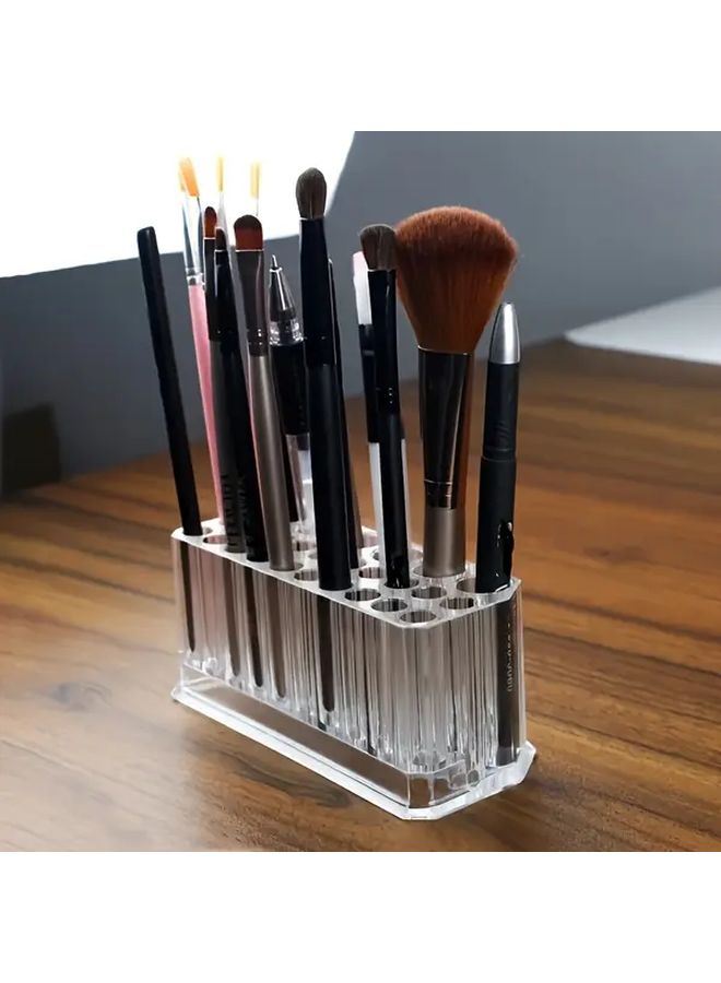 Transparent 26 Hole Acrylic Nail Polish Stand Makeup Brush Organizer Desktop Storage Box - Image 4
