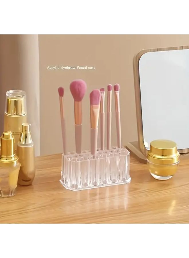 Transparent 26 Hole Acrylic Nail Polish Stand Makeup Brush Organizer Desktop Storage Box - Image 2
