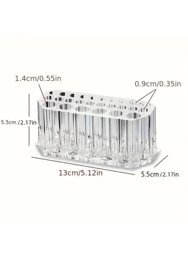 Transparent 26 Hole Acrylic Nail Polish Stand Makeup Brush Organizer Desktop Storage Box - Image 3