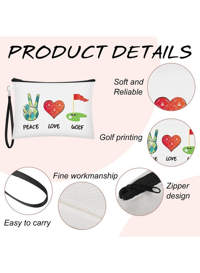 Kacctyen 4 Pieces Golf Gifts Lady Golf Cosmetic Bags Golf Player Gifts Golfer Makeup Bag Inspirational Golf Pouch Zipper Golf Wristlet Wallet Golf Accessories For Women Golf Lover Player, 4 Styles - Image 3