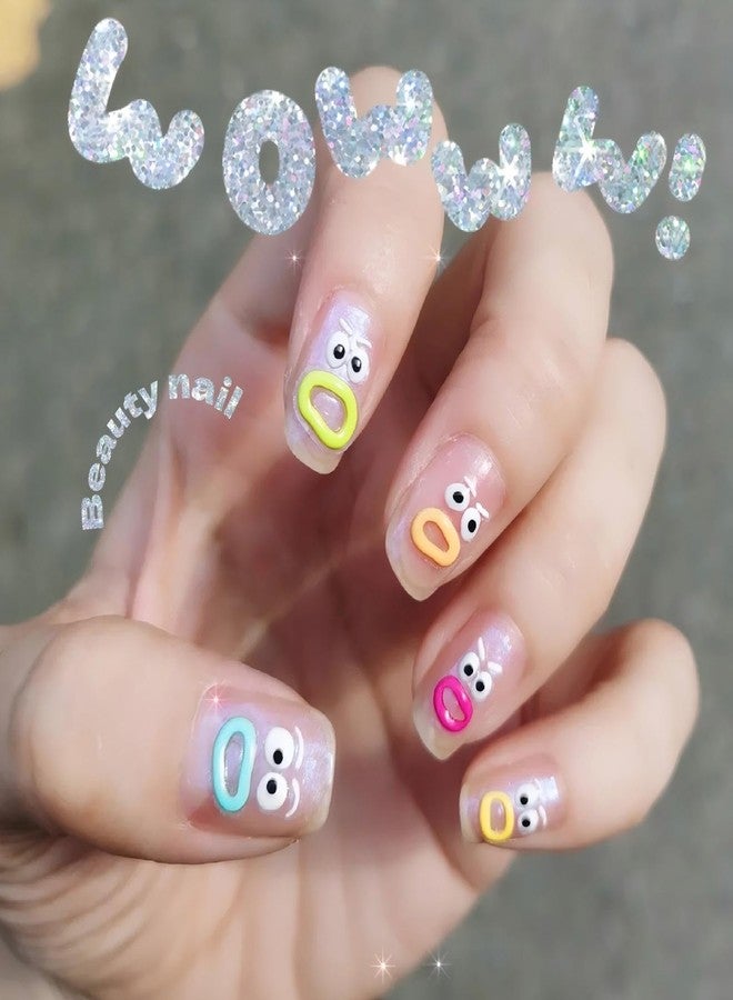 Dedyel Funny Face Nail Stickers Fun Big Lips Cute Cartoon Face Self-Adhesive Nail Stickers for Women Girls Kids Nail Art Decoration - Image 5