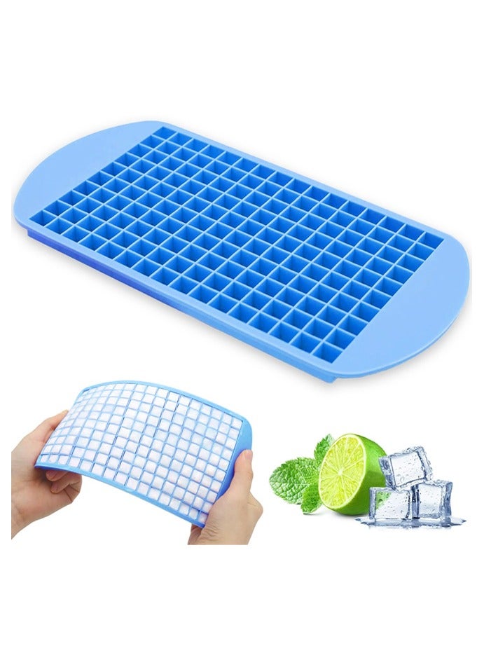 صينية مكعبات ثلج صغيرة من السيليكون، 160 قالب مكعبات ثلج مطحونة سهلة الفك لتبريد كوكتيل الويسكي - Image 1