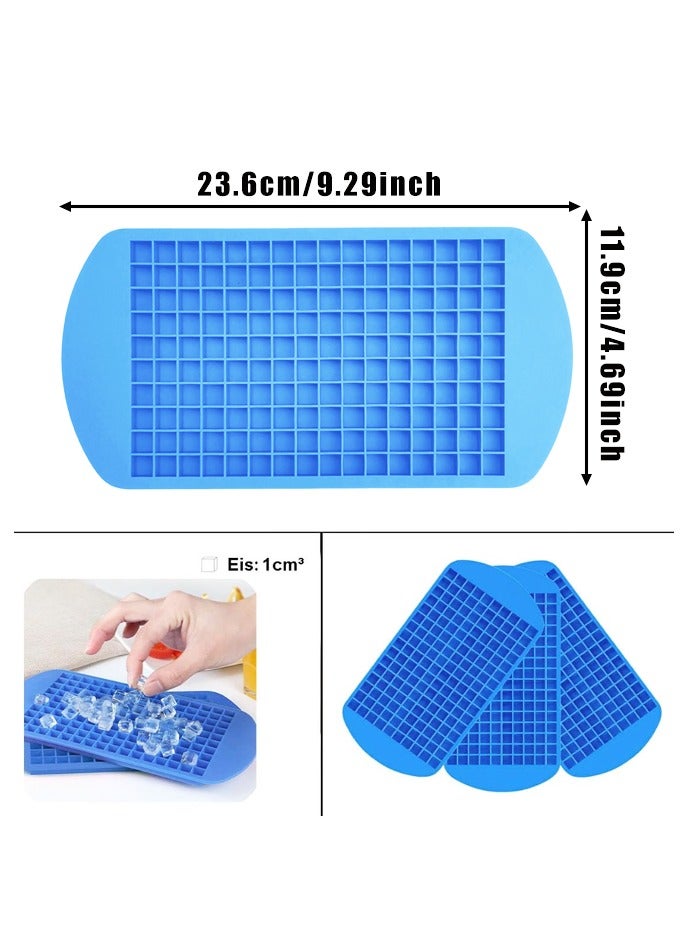 صينية مكعبات ثلج صغيرة من السيليكون، 160 قالب مكعبات ثلج مطحونة سهلة الفك لتبريد كوكتيل الويسكي - Image 2