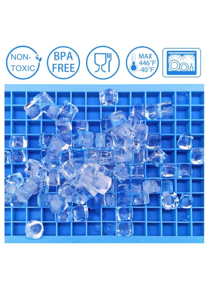صينية مكعبات ثلج صغيرة من السيليكون، 160 قالب مكعبات ثلج مطحونة سهلة الفك لتبريد كوكتيل الويسكي - Image 3