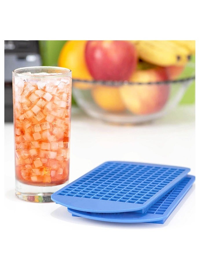 صينية مكعبات ثلج صغيرة من السيليكون، 160 قالب مكعبات ثلج مطحونة سهلة الفك لتبريد كوكتيل الويسكي - Image 4