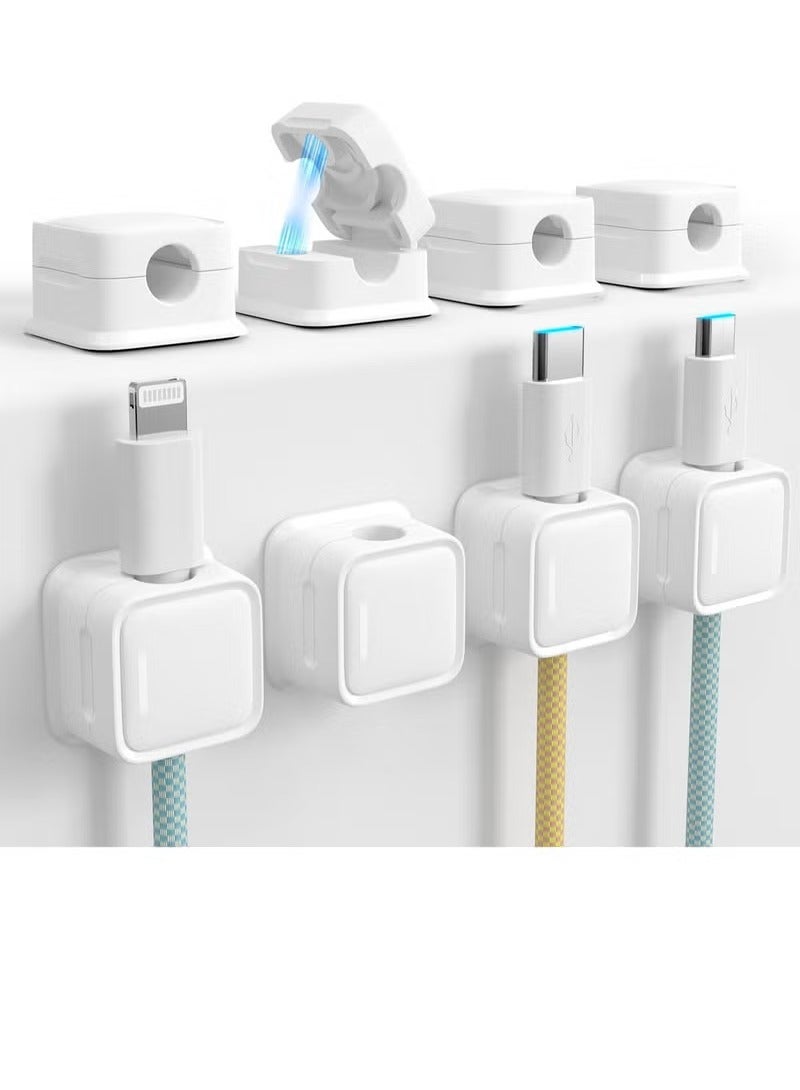 Best Cord Organizer Holder, 8 Pack Magnetic Desk Cable Clips Management, Hide Phone Charging Cable Keeper, Strong Adhesive Wire Charger Holder for Nightstand, Kitchen Appliances, Office Supplies - Image 1