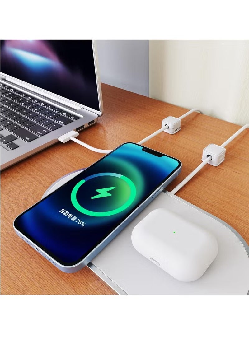 Best Cord Organizer Holder, 8 Pack Magnetic Desk Cable Clips Management, Hide Phone Charging Cable Keeper, Strong Adhesive Wire Charger Holder for Nightstand, Kitchen Appliances, Office Supplies - Image 2