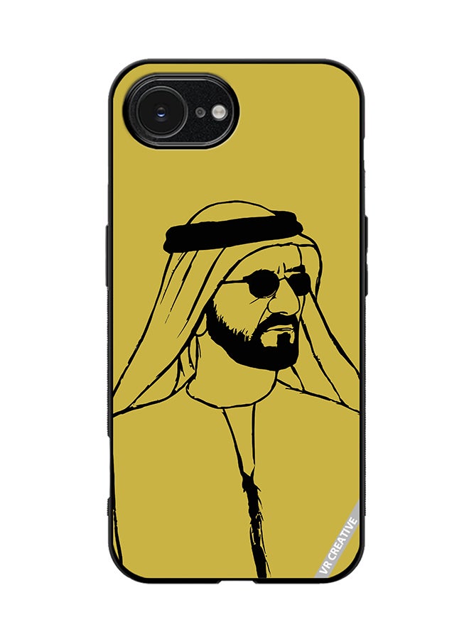غطاء حماية لجهاز آبل آيفون 16e بتصميم الشيخ محمد بن راشد آل مكتوم متعدد الألوان
