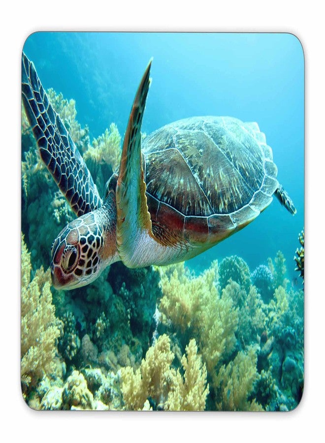 QJ CMJ Green sea Turtle Mouse pad, Natural Rubber Mouse Pad, Quality Creative Wrist-Protected Wristbands Personalized Desk, Mouse Pad (9.5 inch x 7.9 inch) - Image 1