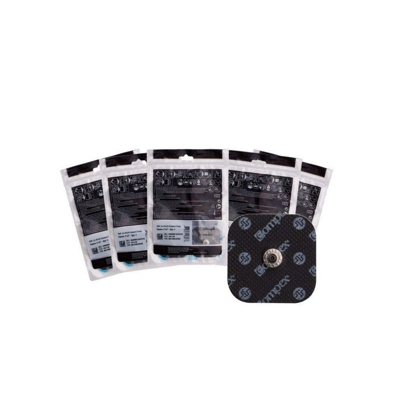 Compex Easy Snap Electrodes 2in x 2in for Edge Performance Sport Elite Wireless Muscle Stimulators 4 Count Pack of 5