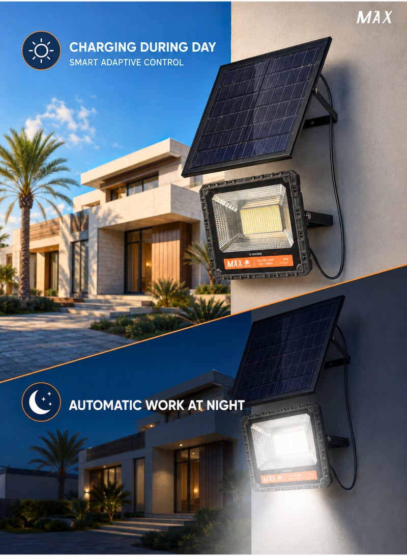 Max 800W Solar High-Intensity LED Flood Light - IP65 Waterproof Outdoor Security Lamp with 18Ah LiFePO4 Battery & Dusk-to-Dawn Remote Control - Image 2