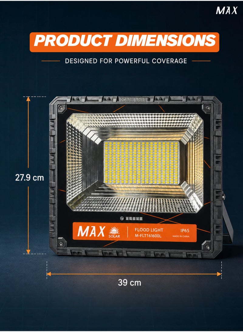 Max 800W Solar High-Intensity LED Flood Light - IP65 Waterproof Outdoor Security Lamp with 18Ah LiFePO4 Battery & Dusk-to-Dawn Remote Control - Image 4