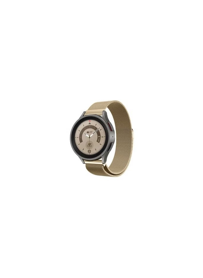 CATANES - Samsung Galaxy Watch 5 / Galaxy Watch 5 Pro Band Milanese Stainless Steel Strap 20mm Compatible with Galaxy Watch5 (44mm/40mm) Galaxy Watch5 Pro (45mm) Vintage Gold - Image 1