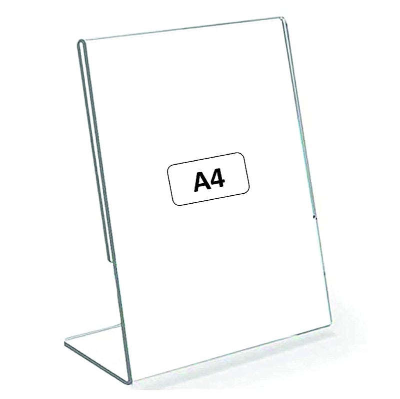 Sehgal Store A4 Acrylic Tent Card Holder Clear Acrylic Display Stand - Ideal for Photo Frames, Posters, and Art Prints - Sleek, Sturdy, and Versatile (3MM, Cell Cast) Pack Of 2 - Image 2
