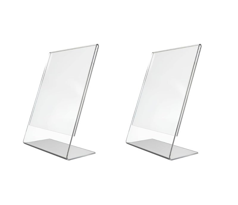 Sehgal Store A4 Acrylic Tent Card Holder Clear Acrylic Display Stand - Ideal for Photo Frames, Posters, and Art Prints - Sleek, Sturdy, and Versatile (3MM, Cell Cast) Pack Of 2 - Image 1