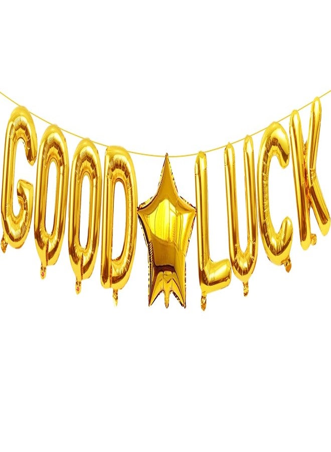 HiParty Good Luck Banner Balloons,Gold Balloons for Graduation Retirement Party Decorations 2025,16inch Good Luck Going Away Goodbye Party Supply, Congrats Grad Banners for Graduation Decorations Class of 2025 - Image 1