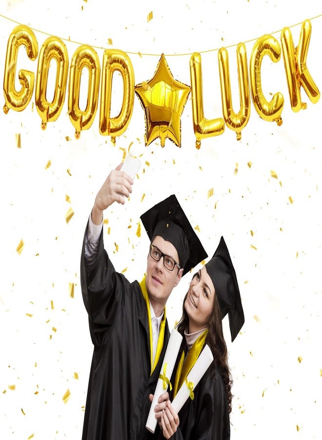 HiParty Good Luck Banner Balloons,Gold Balloons for Graduation Retirement Party Decorations 2025,16inch Good Luck Going Away Goodbye Party Supply, Congrats Grad Banners for Graduation Decorations Class of 2025 - Image 2
