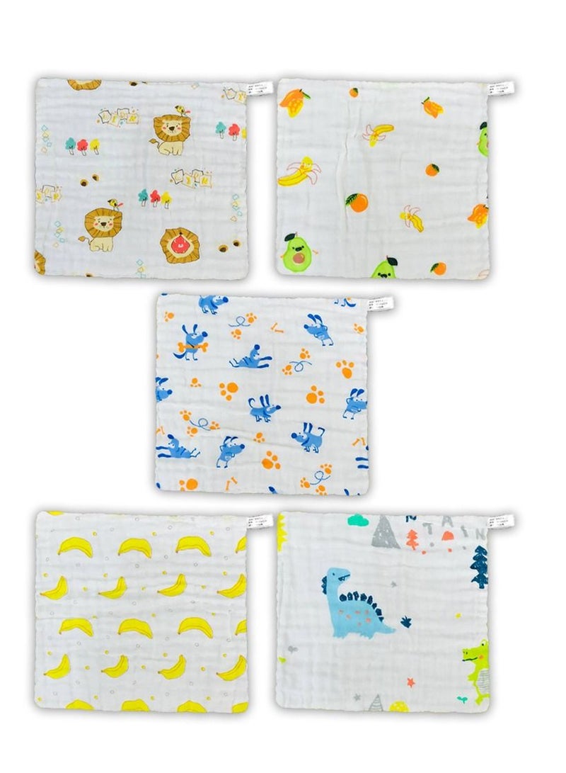 MARGOUN MARGOUN Baby Muslin Washcloths Soft Face Cloths for Newborn 30 * 30 cm, Absorbent Bath Face Towels,, Baby Wipes,  Burp Cloths or Face Towels (5 Pack) - Image 1