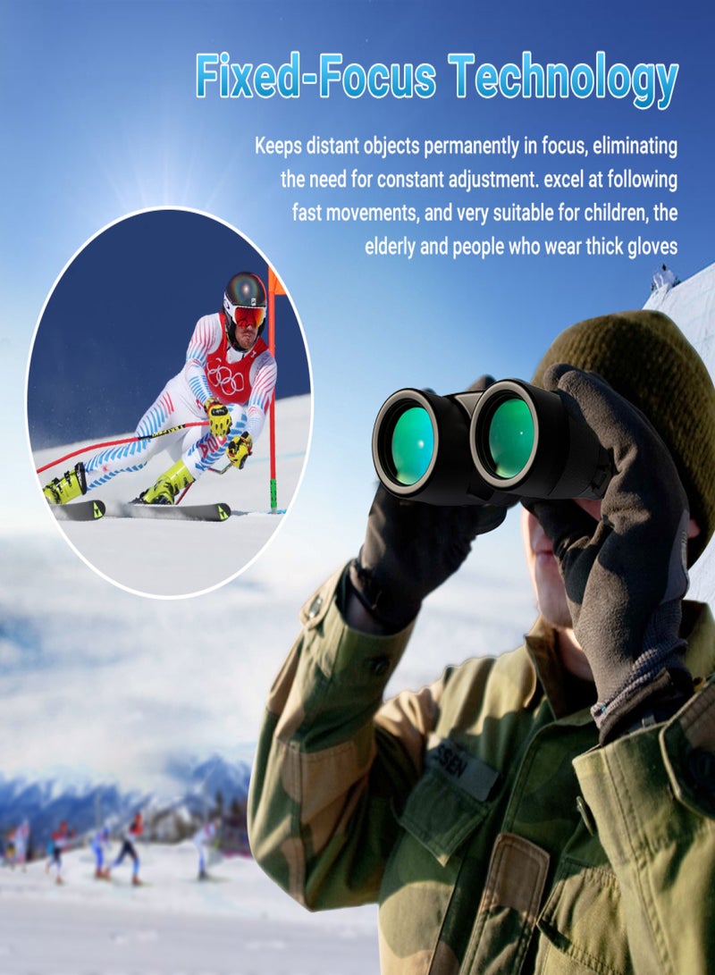 APEXEL 10x42 Fixed-Focus Binoculars for Adults & Kids High Powered FMC Lens BAK4 Prism Telescope Binoculars for Bird Watching Hiking Traveling Sports Concert with Carrying Bag - Image 2
