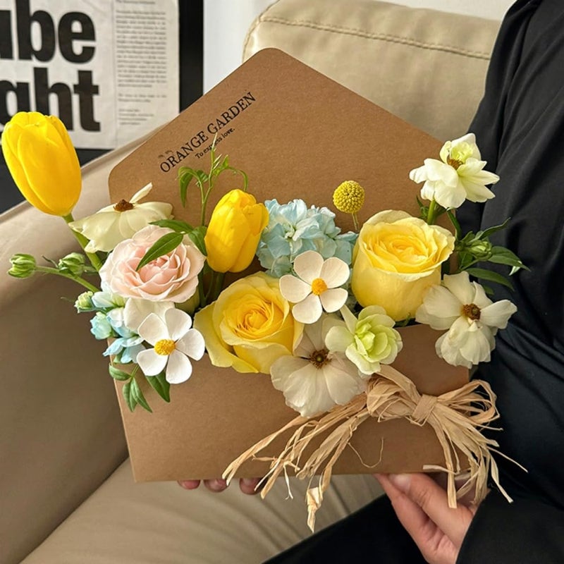 BBJ WRAPS Envelope Flower Boxes for Arrangements Solid Color Korean Floral Box Cardboard Floral Envelope Box Florist Supply, 8.7 x 1.6 x 10.6 Inch - 5 Counts - Image 4