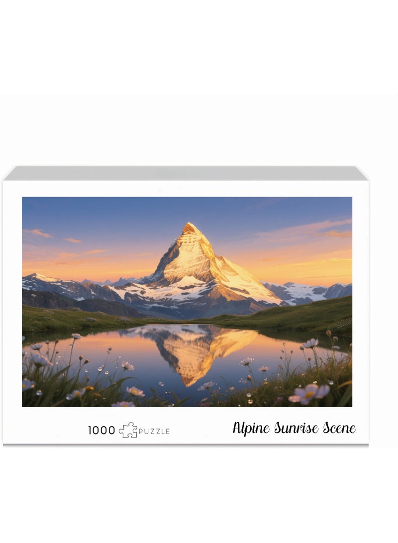 1000 لغز لمناظر شروق الشمس في جبال الألب - أنماط مصممة بشكل إبداعي لتجربة فنية ملونة، مناسبة للبالغين والأطفال - Image 2