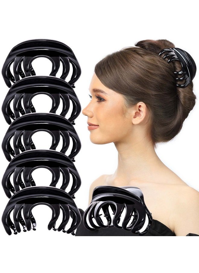 RC ROCHE ORNAMENT - 6 Pcs Womens Elegant Premium Luxe Chic Styling Sectioning Super Strong Hold Non Slip Big Hair Pin Grips Claw Jaw Clamp Clips Large Black - Image 1
